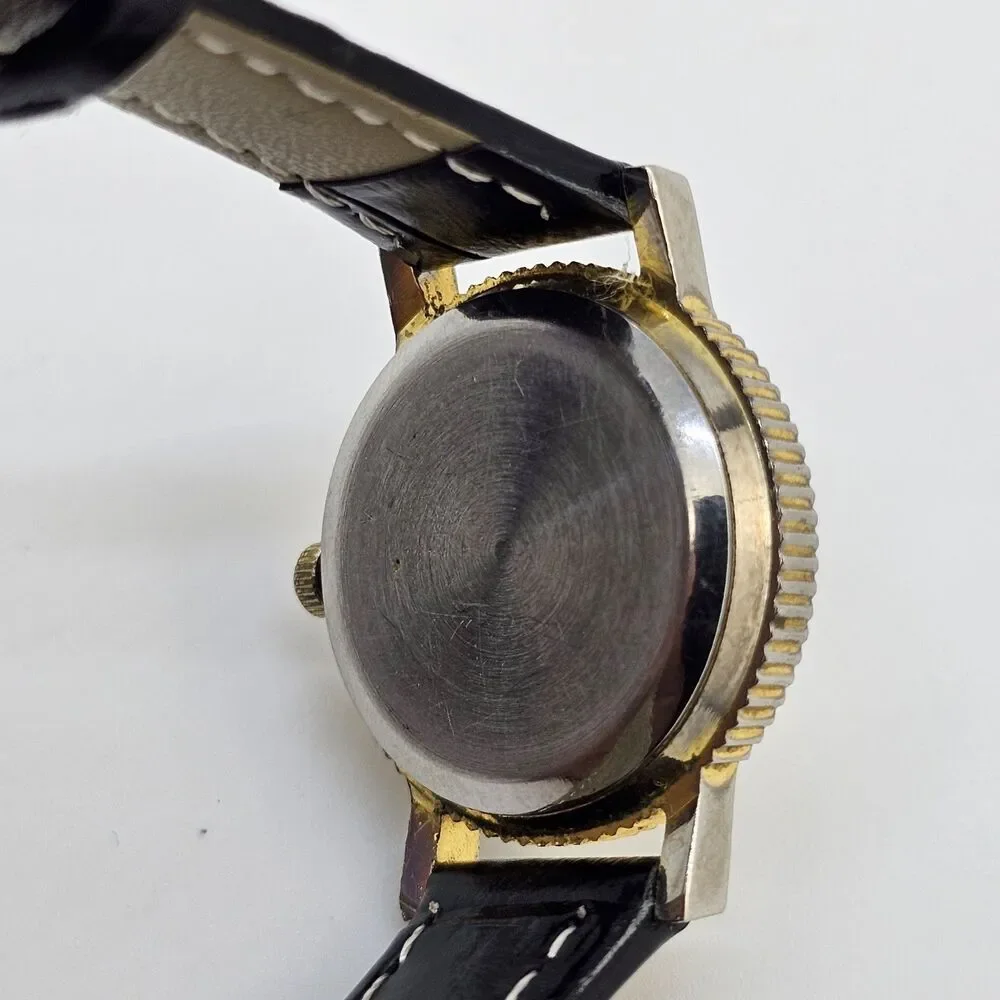 VTG Pierre Nicol Women Watch 24MM Cream Dial New Black Leather Bands New Battery